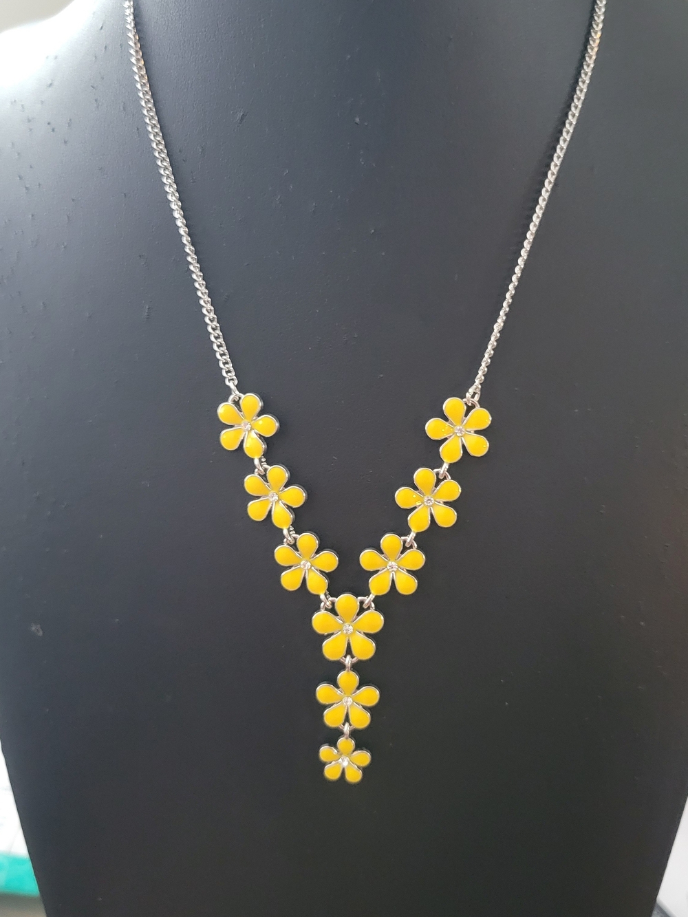 Yellow Floral Pendant Necklace - Women Jewelry